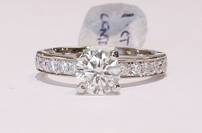 Platinum solitaire diamond ring
