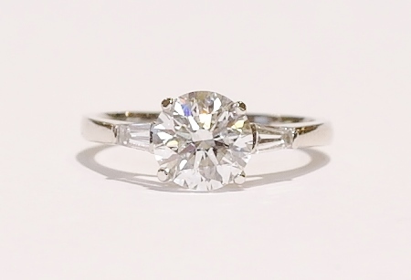 Platinum solitaire diamond ring