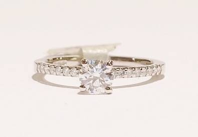 Platinum solitaire diamond ring