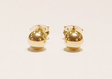 9ct 6mm bead stud earrings