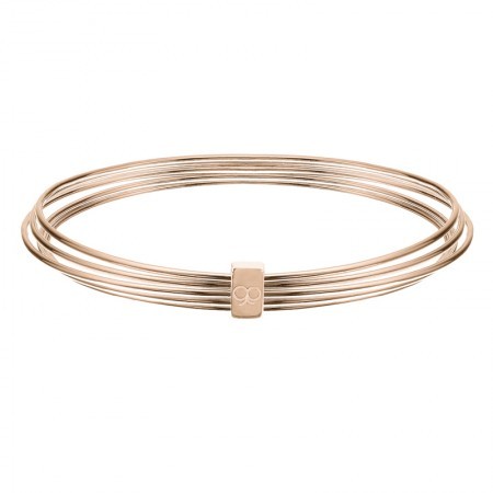 Sterling silver Molly brown 'slinky' bangle (rose gold plated)