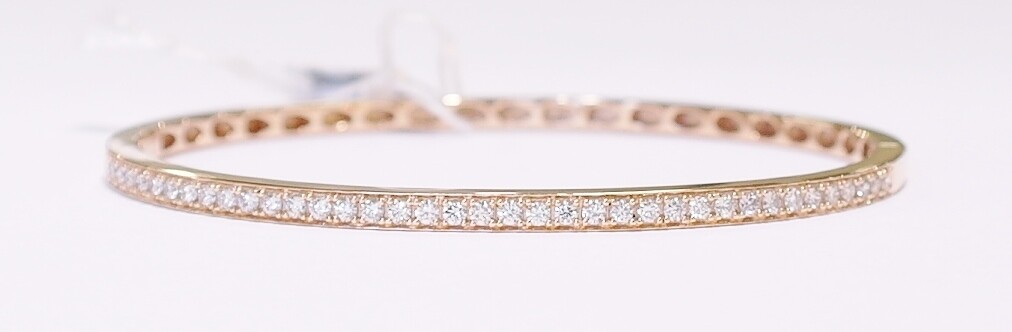 18ct rose gold diamond bangle