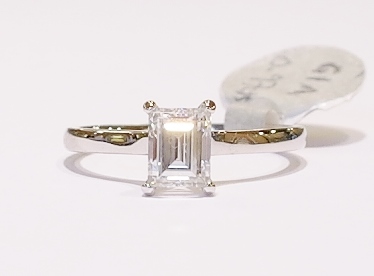 Platinum solitaire diamond ring