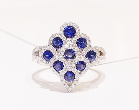 18ct white gold sapphire and diamond ring