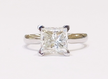 Platinum solitaire diamond ring
