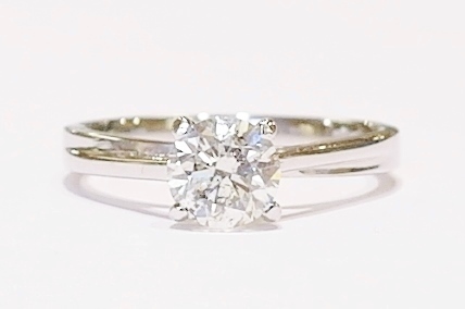 Platinum diamond solitaire ring