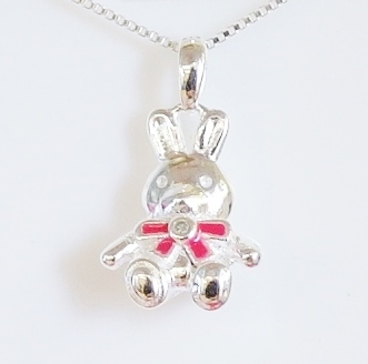 D for Diamonds child's pendant and chain