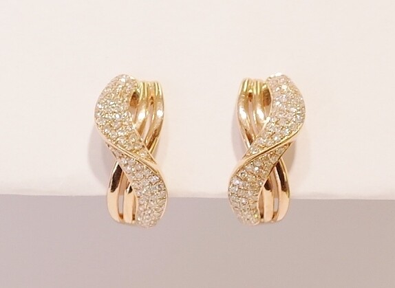 9ct rose gold diamond earrings
