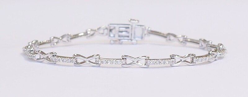 9ct white gold diamond bracelet