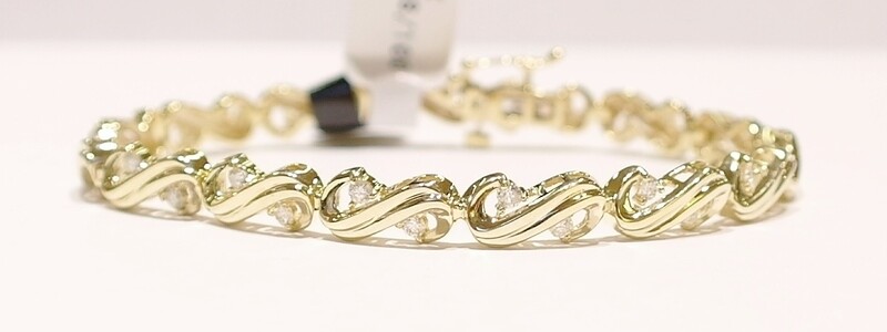 9ct yellow gold diamond bracelet