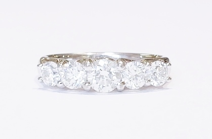 18ct white gold five-stone ring
