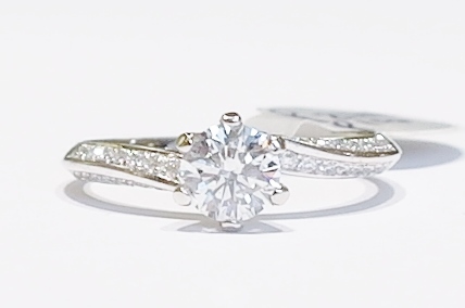 Platinum solitaire diamond ring