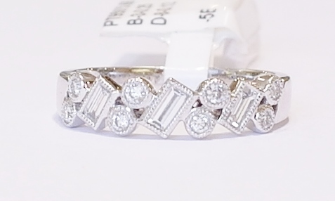 Platinum and diamond ring