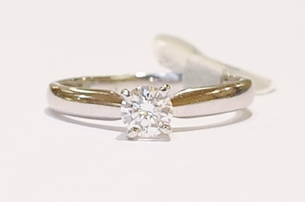 Platinum solitaire diamond ring