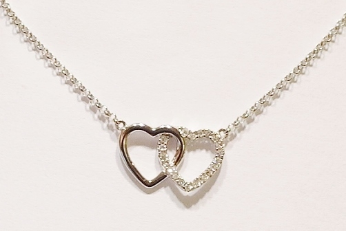 9ct white gold diamond necklet