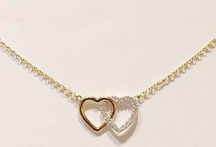 9ct yellow gold diamond necklet