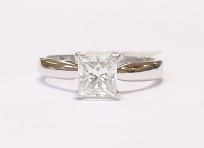 Platinum solitaire diamond ring