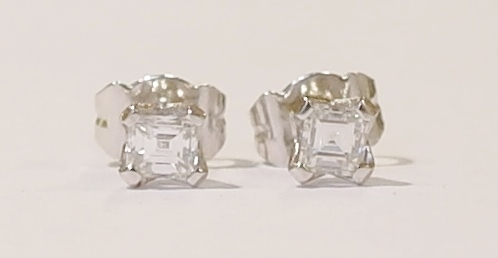 Asscher Cut Diamond Stud earrings