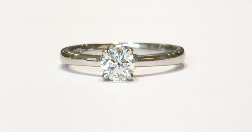 Platinum solitaire diamond ring