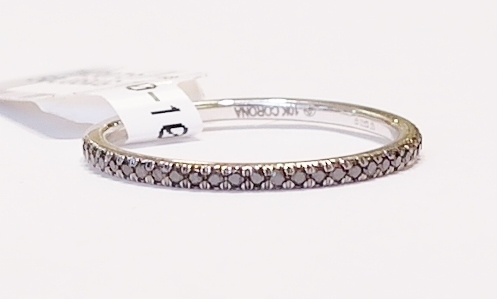 9ct white gold black diamond ring