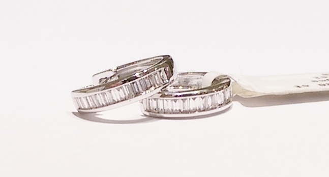 18ct white gold diamond hoop earrings