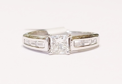 Platinum diamond solitaire ring
