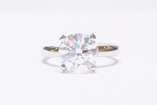 Platinum solitaire diamond ring