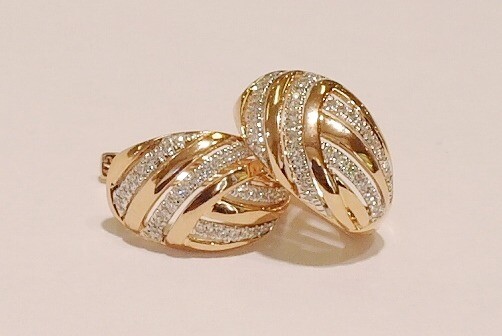 9ct rose gold diamond earrings