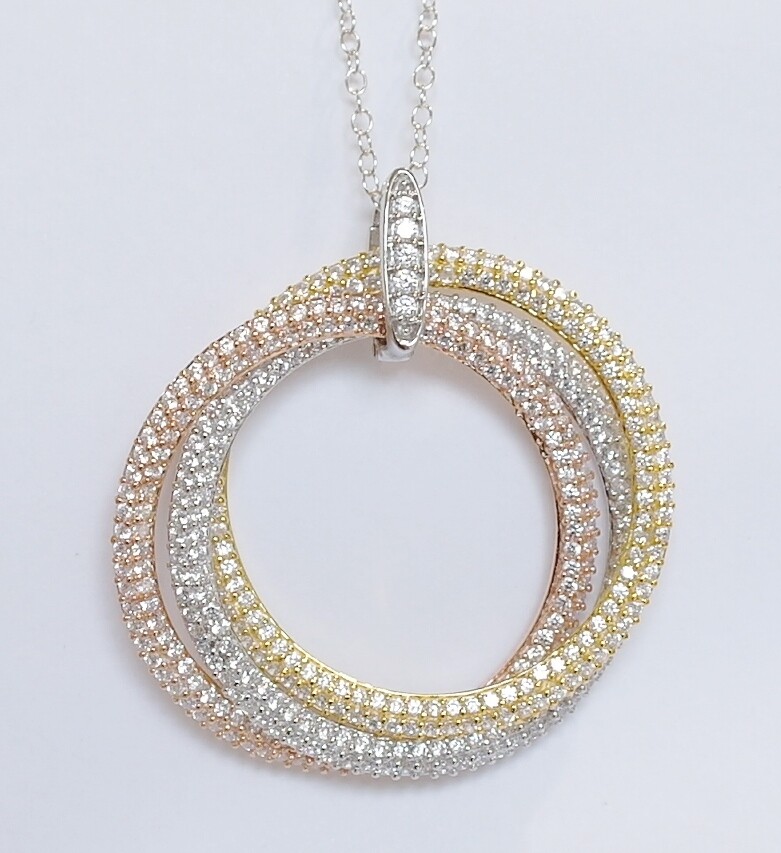 Sterling silver cubic zirconia pendant