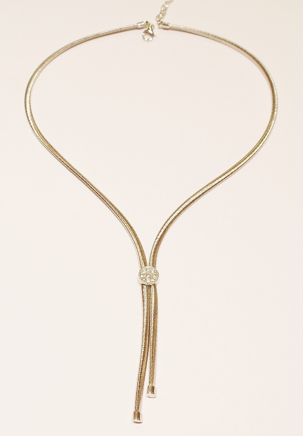 Sterling silver and cubic zirconia lariat