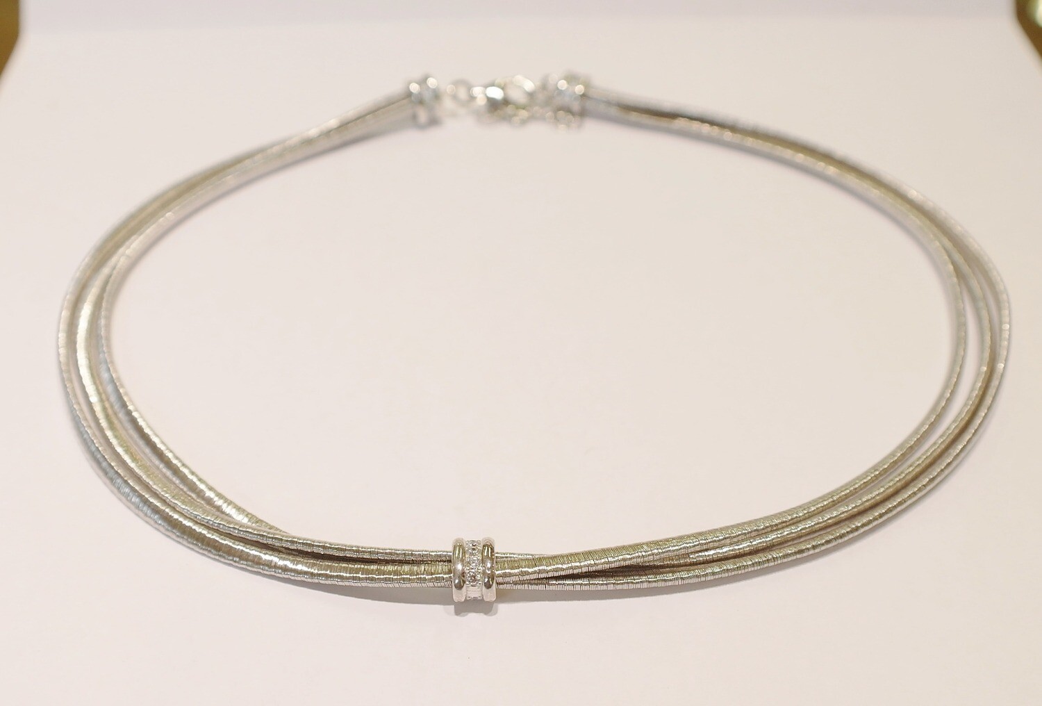 Sterling silver and cubic zirconia necklace