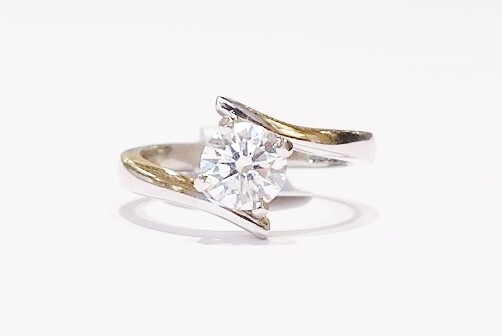 Platinum solitaire diamond ring