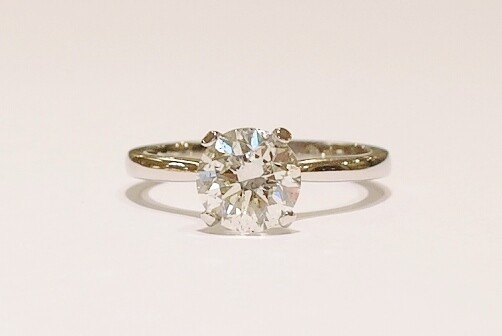 Platinum solitaire diamond ring