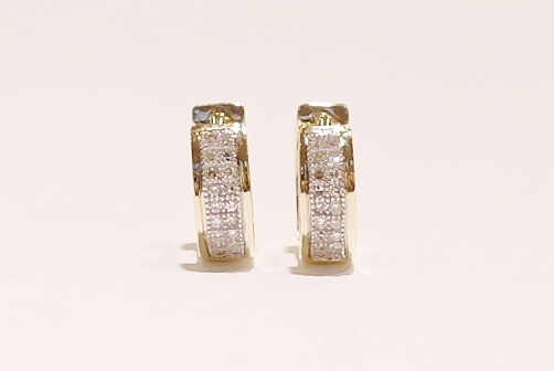 9ct diamond hoop earrings
