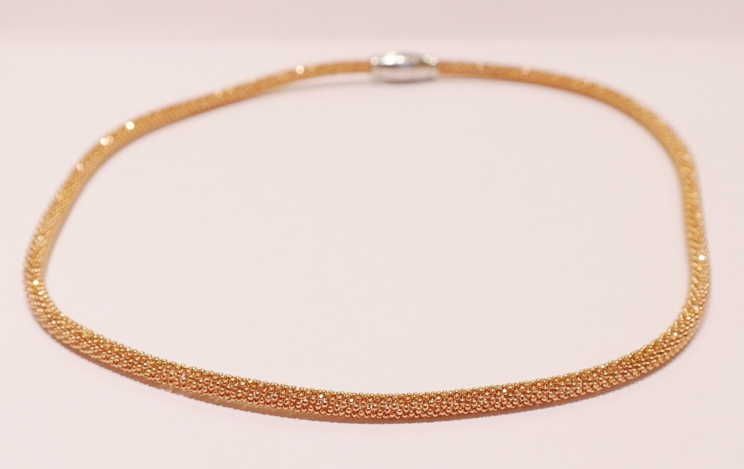 Sterling silver necklace with rose gold plating