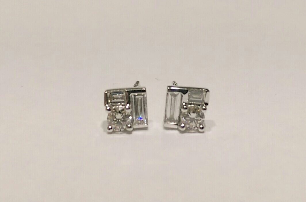 Diamond stud earrings