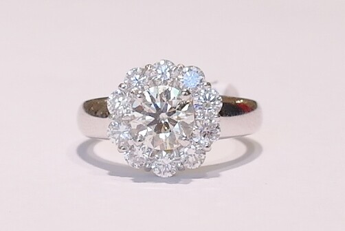 Platinum and diamond ring