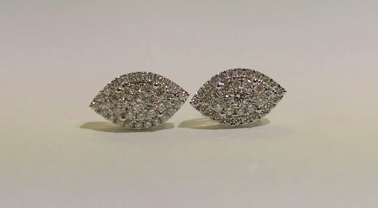 18ct white gold diamond cluster earrings