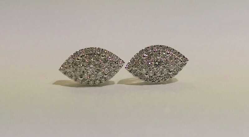 18ct white gold diamond cluster earrings