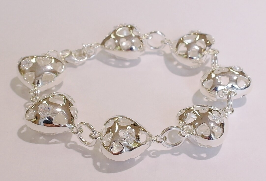 Sterling silver cubic zirconia bracelet