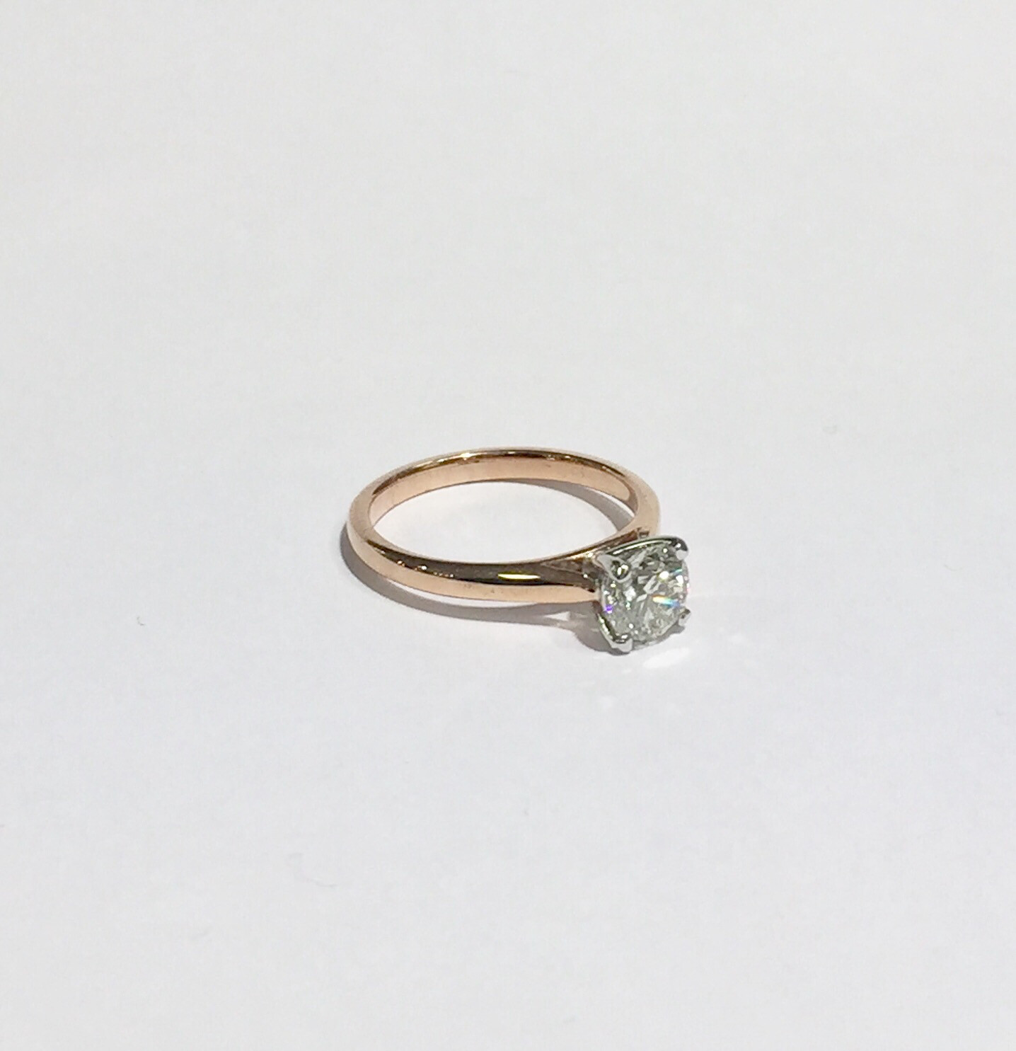 18ct rose gold brilliant cut diamond ring