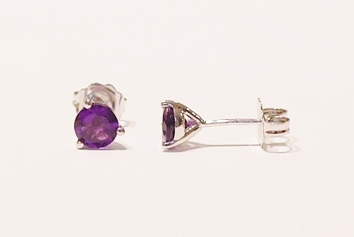 9ct white gold amethyst earrings