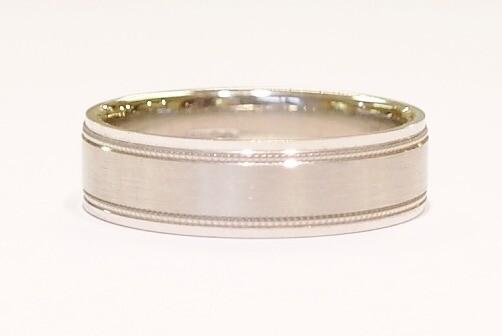 Platinum 6mm flat court band