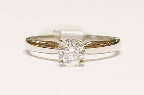 Platinum solitaire diamond ring