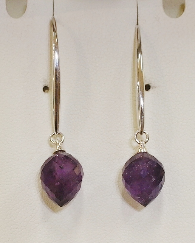 Kit Heath sterling silver and amethyst earrings