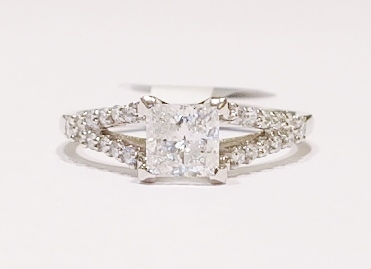 Platinum solitaire diamond ring