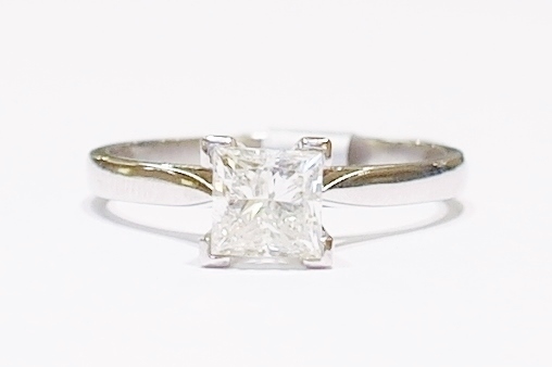 Platinum solitaire diamond ring