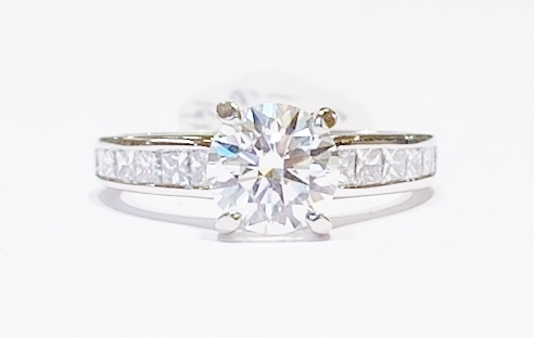 Platinum solitaire diamond ring