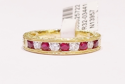 18ct yellow gold ruby and diamond ring