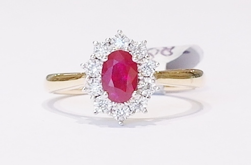 9ct ruby and diamond ring